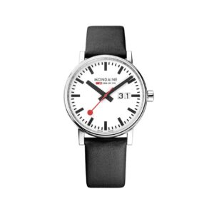 evo2 Date, Black vegan grape leather, 40 mm