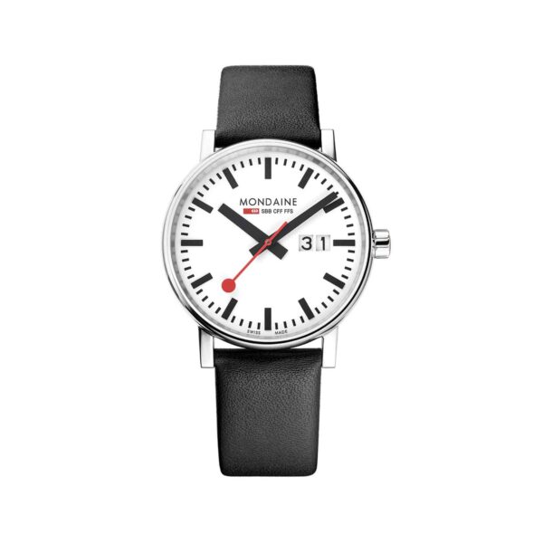 evo2 Date, Black vegan grape leather, 40 mm