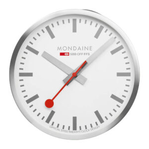 Mondaine 40cm Wall Clock Brushed Steel - Image 2