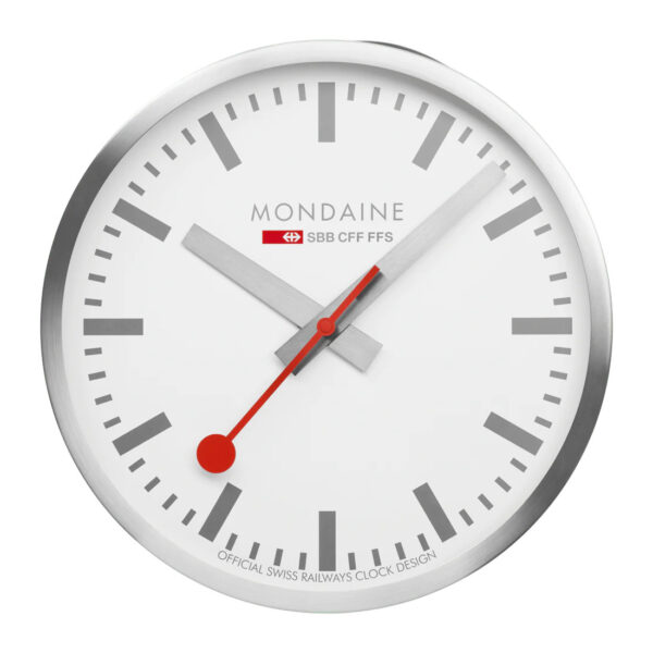 Mondaine 40cm Wall Clock Brushed Steel