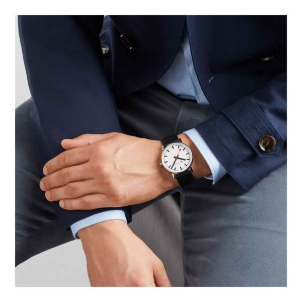 evo2 - Black vegan grape leather, 40 mm