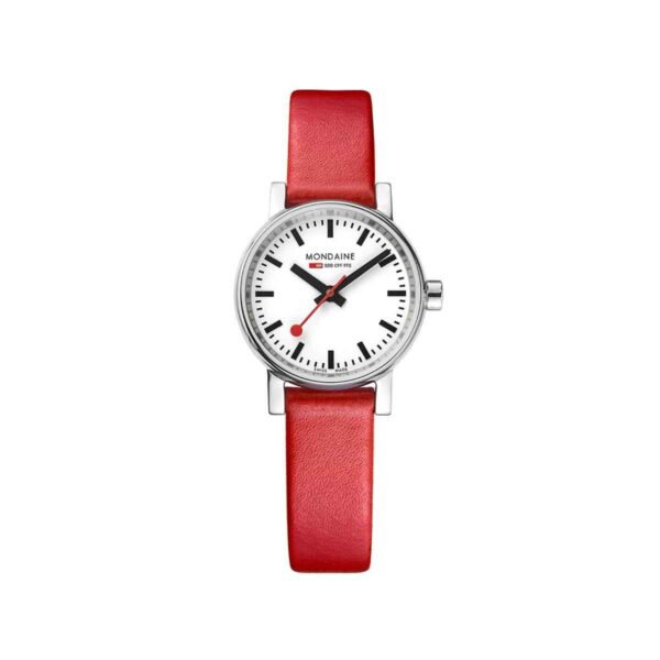 Mondaine EVO2 Red vegan grape leather, 26 mm