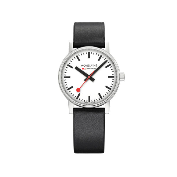 Mondaine EVO2 Black Vegan Grape Leather, 35 mm