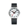 Mondaine Classic Day Date, Black Vegan Grape Leather, 40 mm