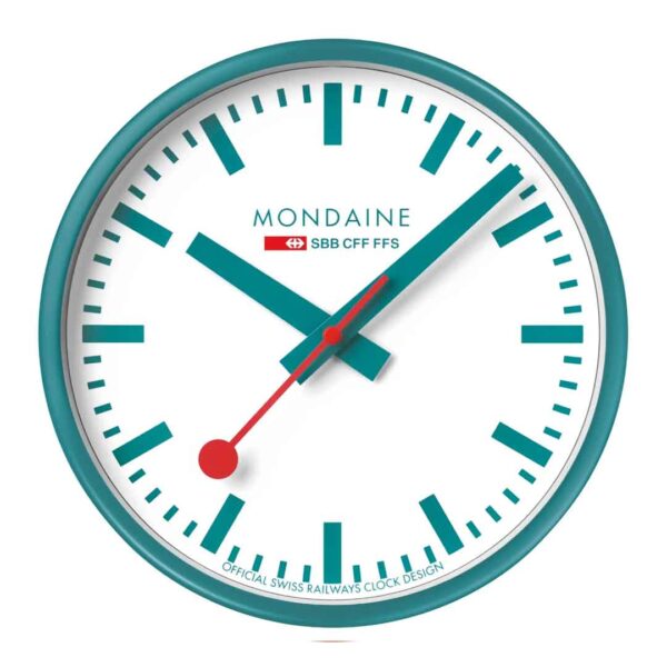 Mondaine Wall Clock 25cm Teal